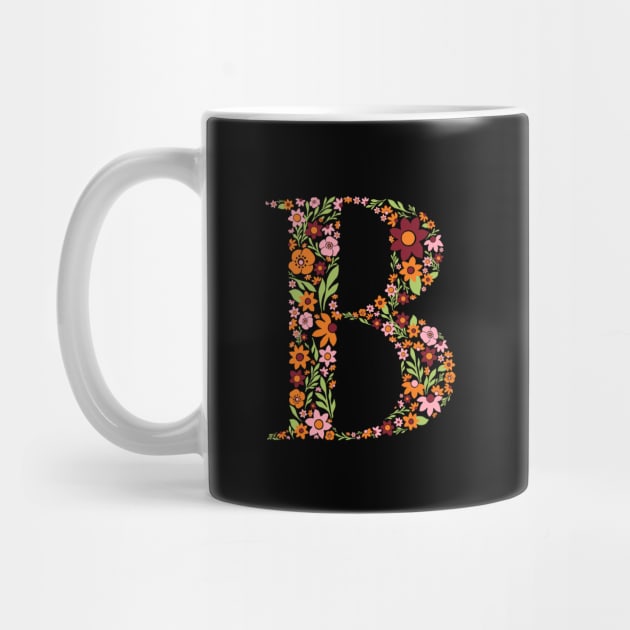 Retro Floral Letter B by zeljkica